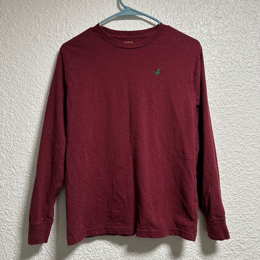 Burgundy Polo Long Sleeve Large 14-16